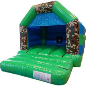 Army Camouflage Bouncy Castle Hire Farnborough (Disco Ready) - Kingdom of Castles