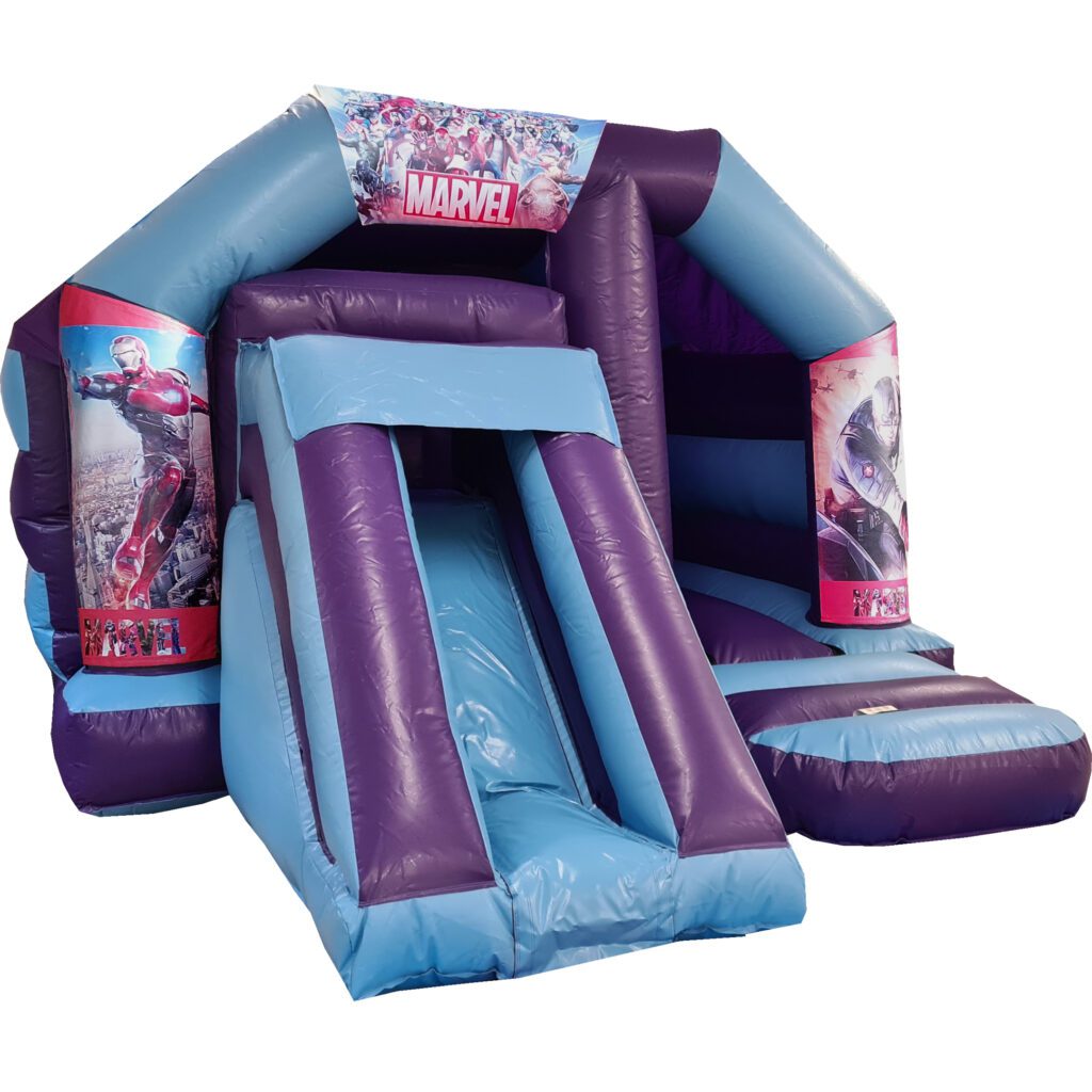 Avengers 2 Disco Bouncy Castle Front Slide Hire Farnborough - Kingdom of Castles