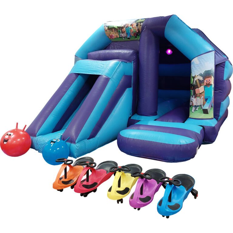 Minecraft Disco Bouncy Castle Slide Hire Farnborough - Kingdom of Castles