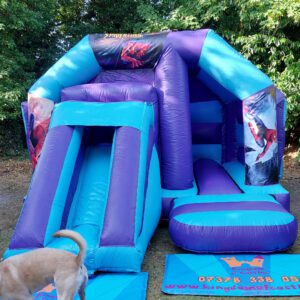 Spider-Man Disco Bouncy Castle Slide Hire Farnborough - Kingdom of Castles