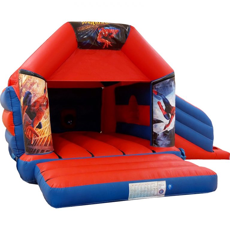Spider Man Disco Bouncy Castle Slide Hire Farnborough - Kingdom of Castles