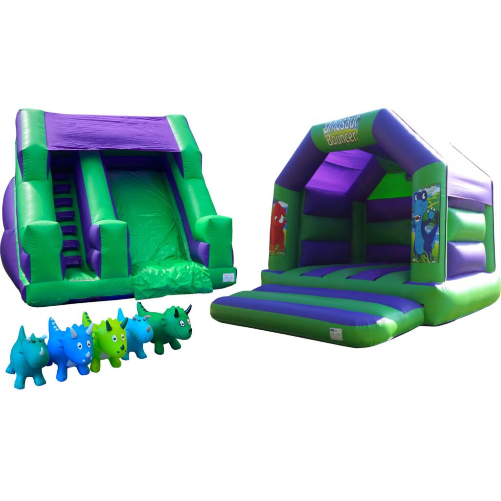 Dinosaur Bounce and Slide Disco Package Farnborough