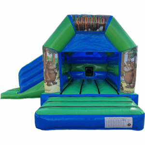 Gruffalo Blue & Green Disco Bouncy Castle Slide Hire Farnborough - Kingdom of Castles