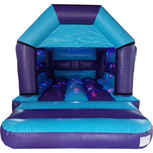 Blue Purple Disco Bouncy Castle - Kingdom of Castles Farnborough