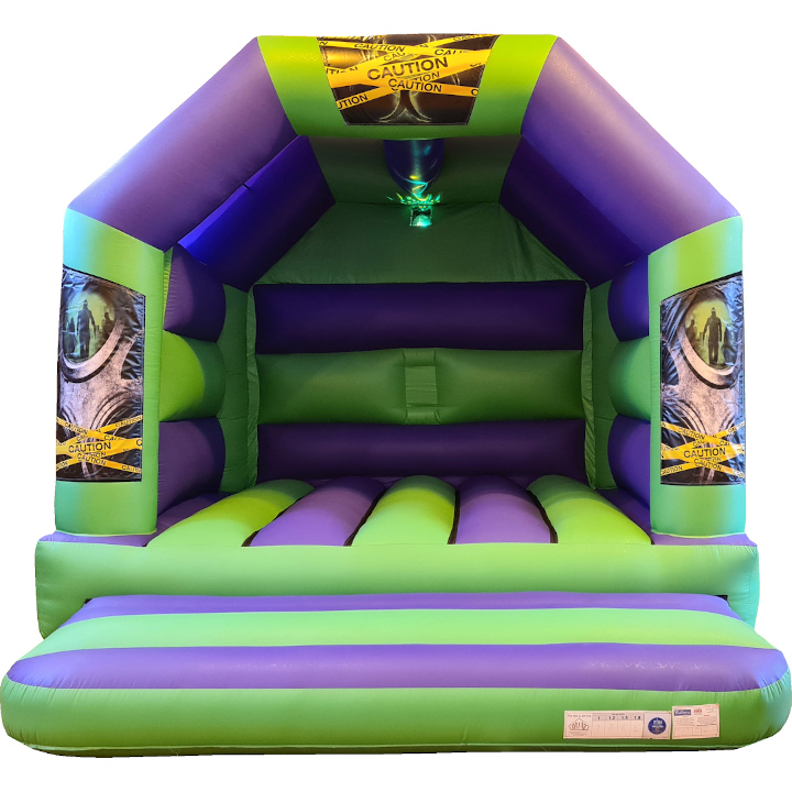 Caution Toxic Biohazard Adult Disco Bouncy Castle Hire Farnborough - Kingdom of Castles