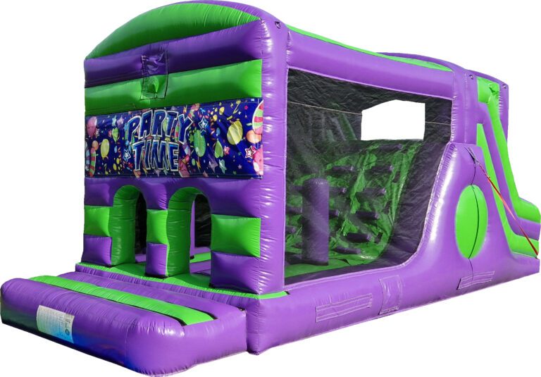 Party Time Balloons Disco Obstacle Course Fun Run Bouncy Castle - Kingdom of Castles