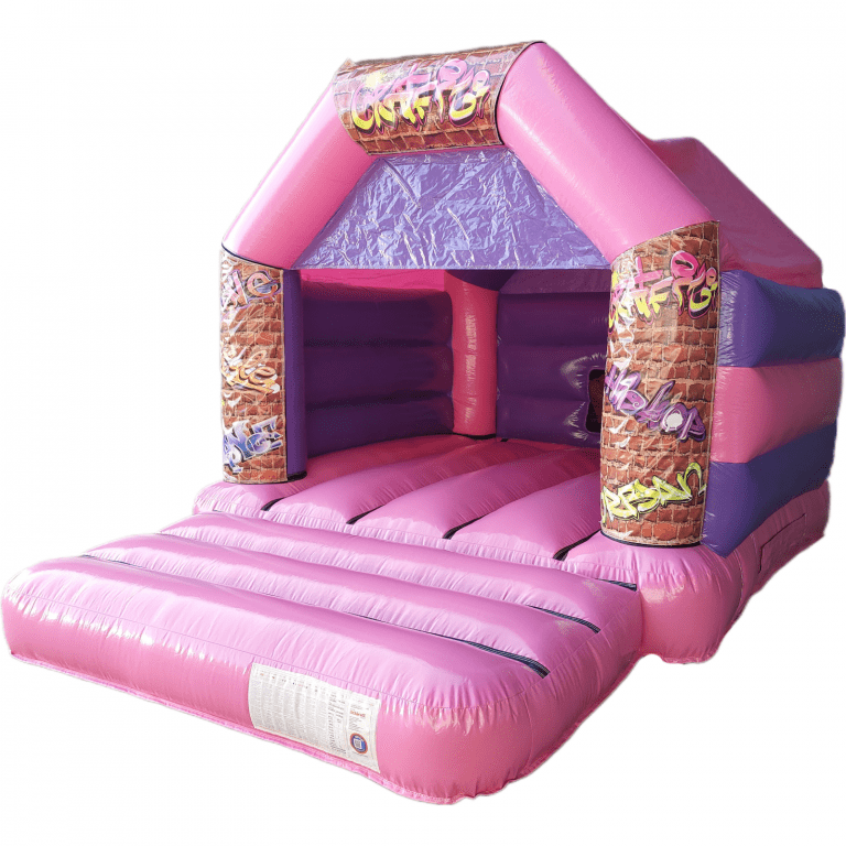 Graffiti Pink Bouncy Castle - Kingdom of Castles