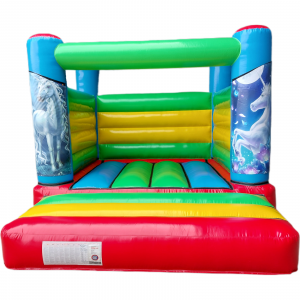 Unicorns Multicolour Low Height Bouncy Castle